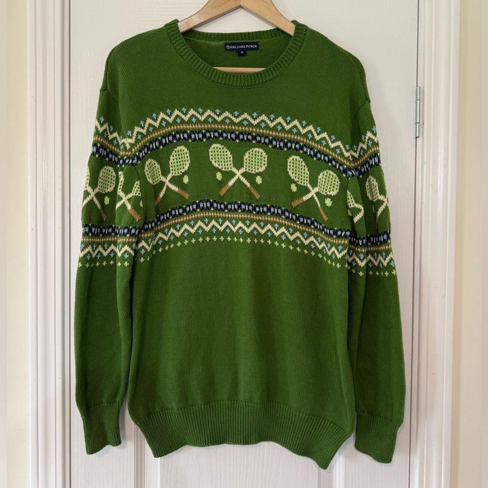Kiel James Patrick Green Tennis Sweater - Picture 2 of 10